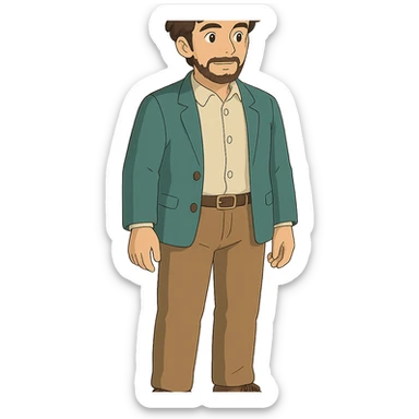 ghibli style man sticker