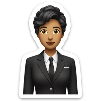 Chica con traje chaqueta negro sticker