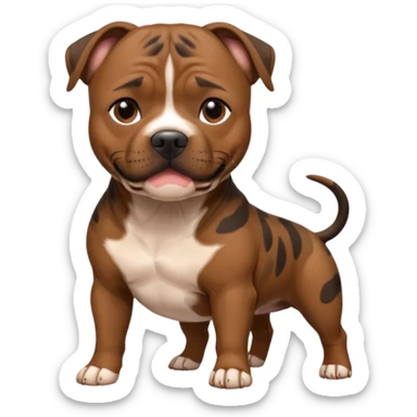 brown & black brindle staffordshire bull terrier sticker