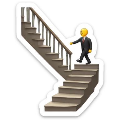 Stairway with walking legs sticker