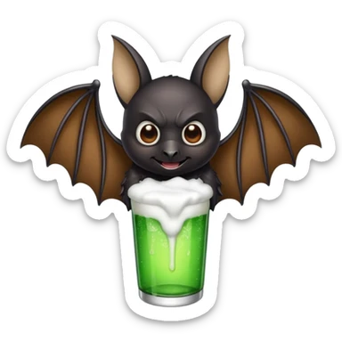black bat drinkig sprite sticker