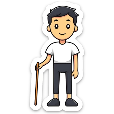 cartoon sticker of a man with a peg leg sticker