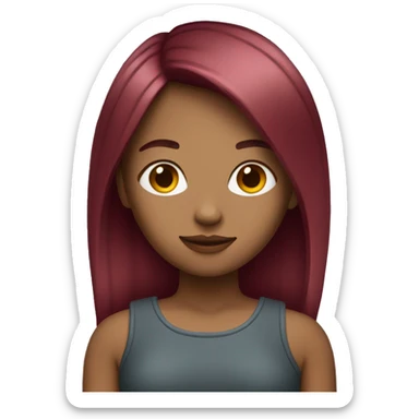 A girl with burgundy straight hair  sticker