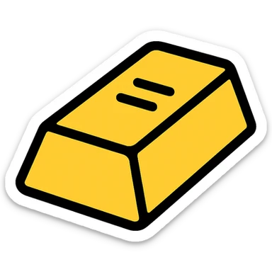 gold bar colored icon with black outlines sticker