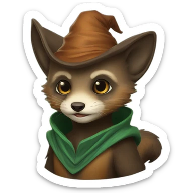 Pine marten wizard sticker