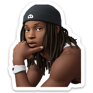 thoughtful boy in beanie sticker