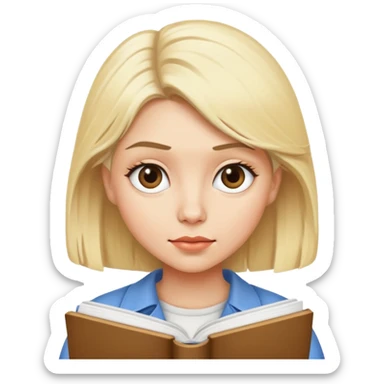 Blondie studying sticker