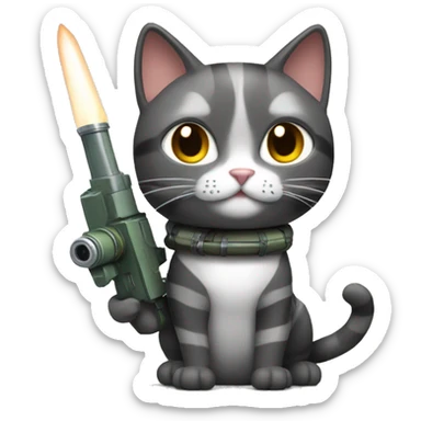 Cat with rocket launcher  sticker