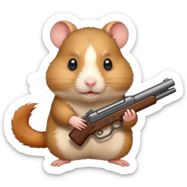 Hamster with a gun sticker
