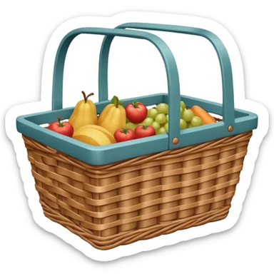 aesthetic wicker grocery basket sticker