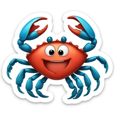 Happy crab heart sticker