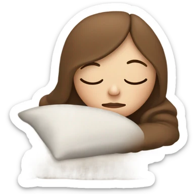 White girl with frekles Brown not curly hair sleeping peacfully on a pillow with a blanket  sticker