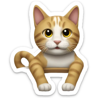 A cat on a boat  sticker