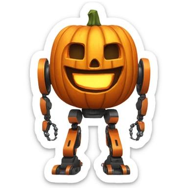 Jack o lantern robot sticker