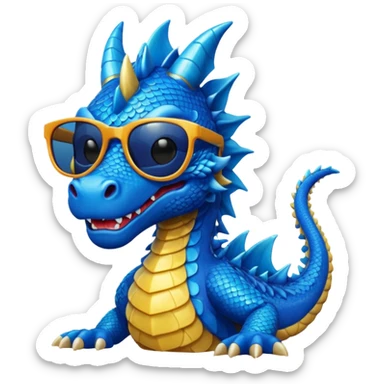 blue dragon wearing sunglasses sticker