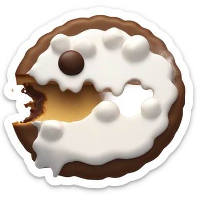 A mallomar that is half eaten sticker