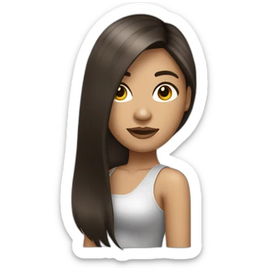 medium brunette nightclub girl straight hair sticker