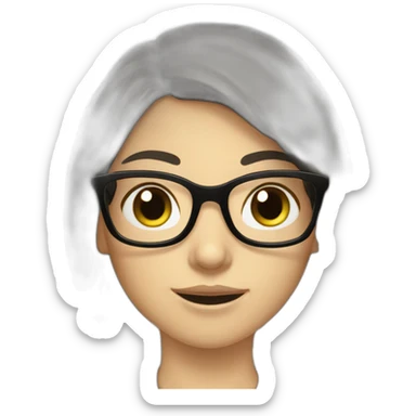 white caucasian girl long dark hair glasses money sticker