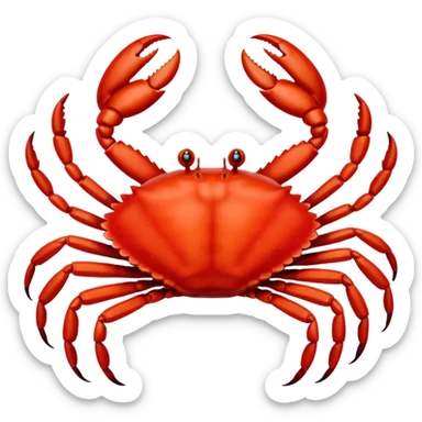 A live crab with only eight legs and two pincers sticker