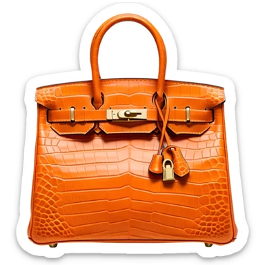 orange crocodile birkin hermes bag sticker