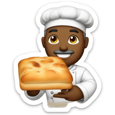 baker with a focaccia sticker