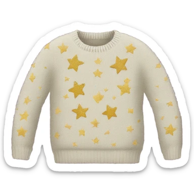 Knit sweater with star glitter patterned sticker
