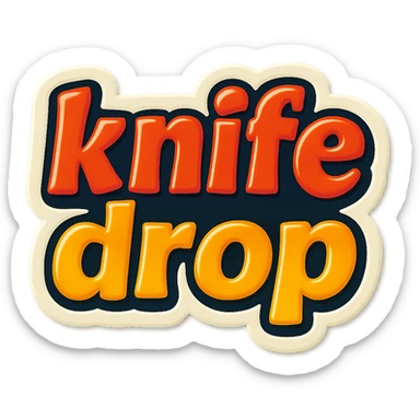 a logo, resembling that of a video tube site, for the text: "knife drop" sticker