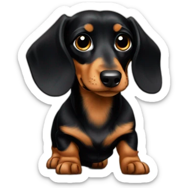 Long haired minature dachshund Black and tan zelda sticker