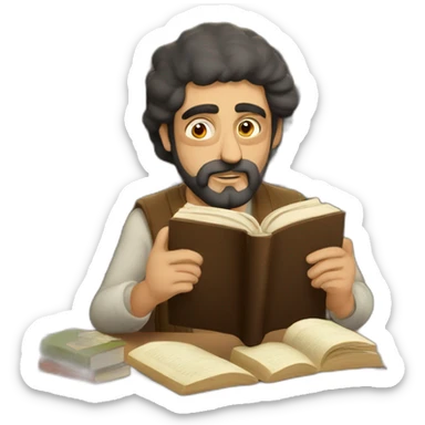 Armenian man reading book sticker