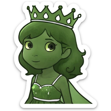 Blonde green eyes princess girl with medium length hair sticker