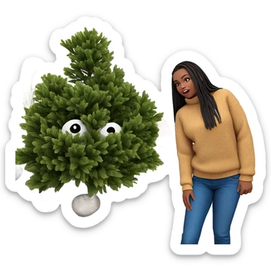 confident girl in cozy sweater sticker