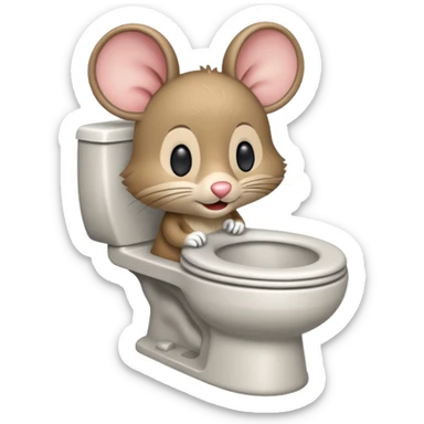 Una ratita usando wc sticker