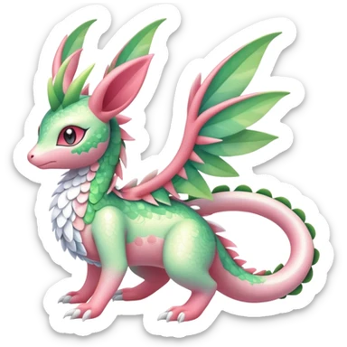 Shiny Exotic Cute Majestic Ethereal Sparkly Flygon-Sylveon-Shaymin-Meganium-Hybrid-Creature sticker