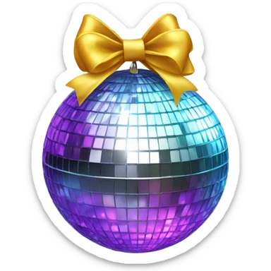 disco ball with bow sticker
