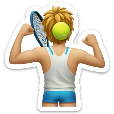 tennis player's back symmetric no tennis ball sticker