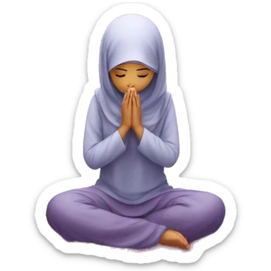 Muslim girl praying namaz sticker