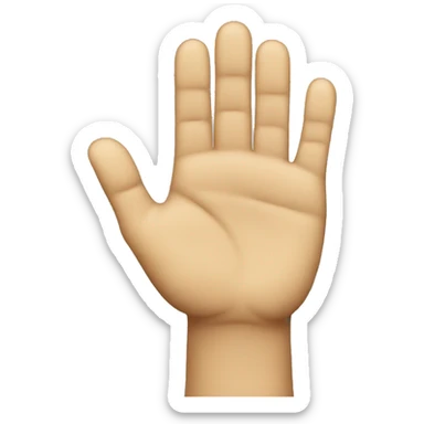  Index, middle and little fingers are raised and othersre down sticker