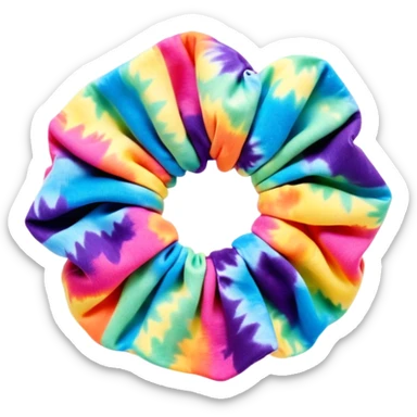 1990’s tie dye scrunchie sticker