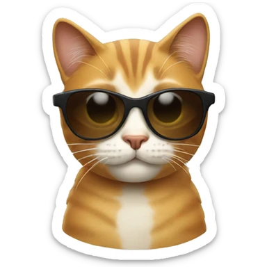 Cat with sunglasses sticker