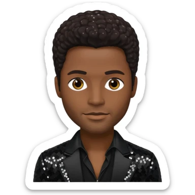 Eric Benét with dark brown hair, black sequin outfit sticker