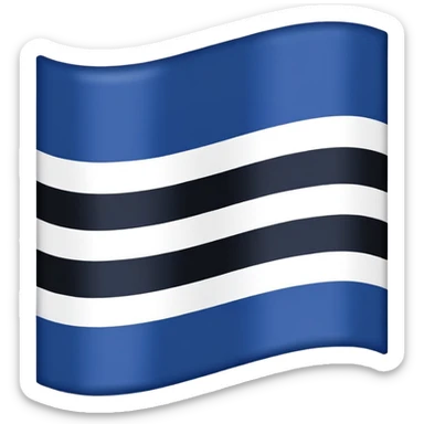 Bandera con tres líneas  arriba con azul oscuro el medio blanco y  abajo negro sticker