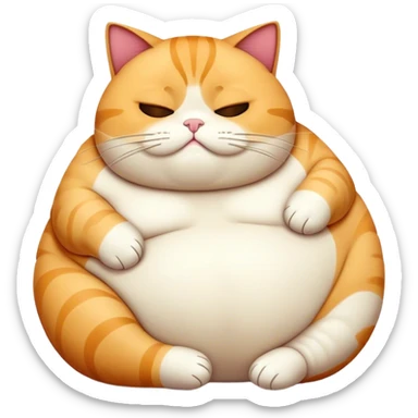 Lazy fat cat sticker