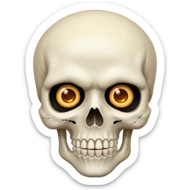 A skull and a shocked in one sticker