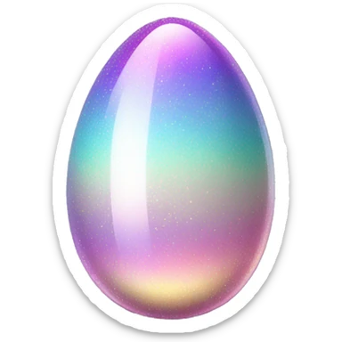 Sparkly glossy Pastel iridescent glass egg sticker