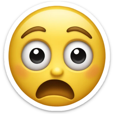 shocked flustered yellow emoji sticker
