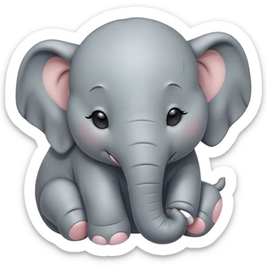 Meme-Worthy Cute Sleeping Elephant Portrait Emoji, Head resting peacefully with a contented smile, showcasing a massive, gentle build and a luxuriously soft gray hide, eyes shut in a serene, restful nap, Simplified yet hilariously adorable features, highly detailed, glowing with a soft, drowsy light, high shine, relaxed and utterly lovable, stylized with an air of playful laziness, bright and heartwarming, soft glowing outline, capturing the essence of a comically sleepy elephant, so meme-worthy it feels like it could instantly become the next viral sensation of adorable slumber! sticker