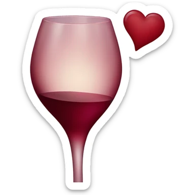 wine red heart sticker