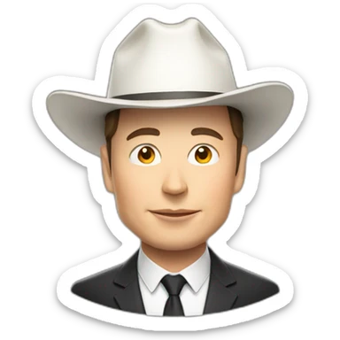 elon musk with hat x symbol sticker