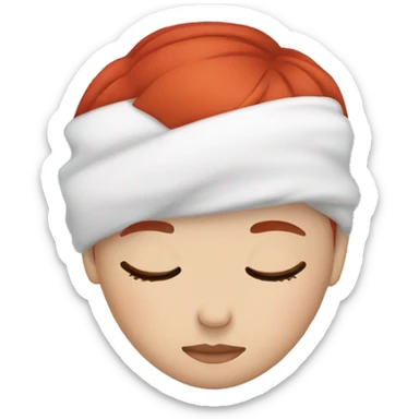White red short hair girl sleeping sticker