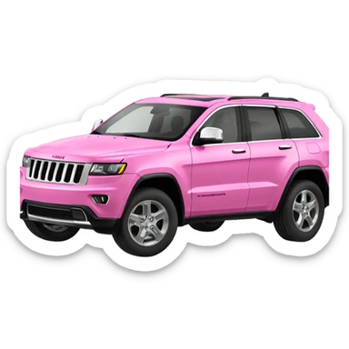 Pink jeep grand Cherokee with black wheels sticker